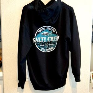 Salty Crew Black Men’s Sweatshirt. Size Medium, Surf Brand. Pull over hoodie.